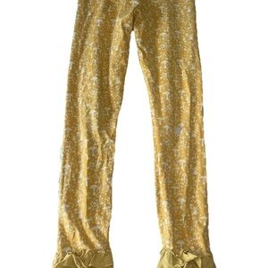 Matilda Jane Make Believe Stomping Grounds Leggings Size 8 Yellow Mushroom Hole